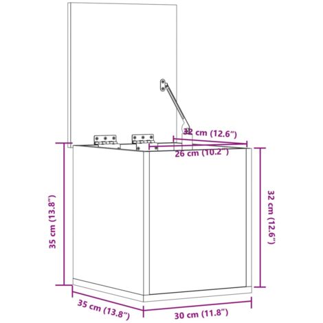 Boîte de rangement gris béton 30x35x35 cm bois d'ingénierie vidaXL