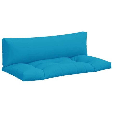 Coussins de palette lot de 2 bleu clair tissu vidaXL