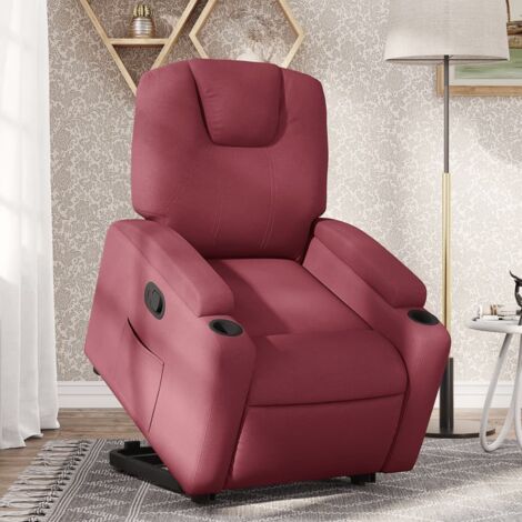 Fauteuil inclinable rouge bordeaux tissu vidaXL210532 (1/5)