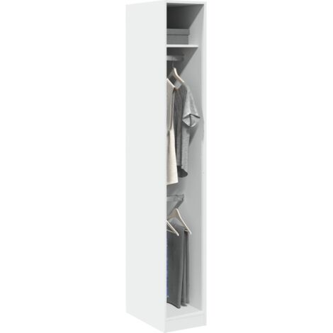 Vidaxl – Garde-robe blanche 30x50x200 cm en bois d'ingénierie – 2 compartiments – Design compact pour petits espaces