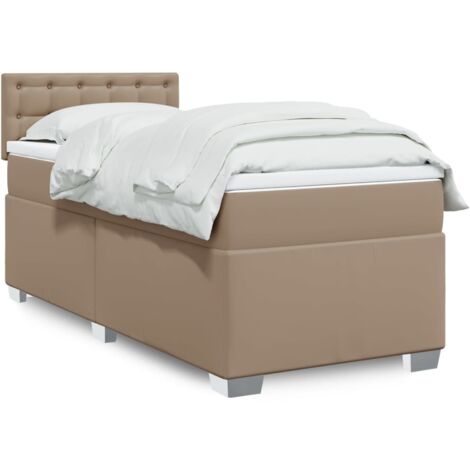 Sommier à lattes de lit avec matelas Cappuccino 100x200 cm vidaXL (1/5)