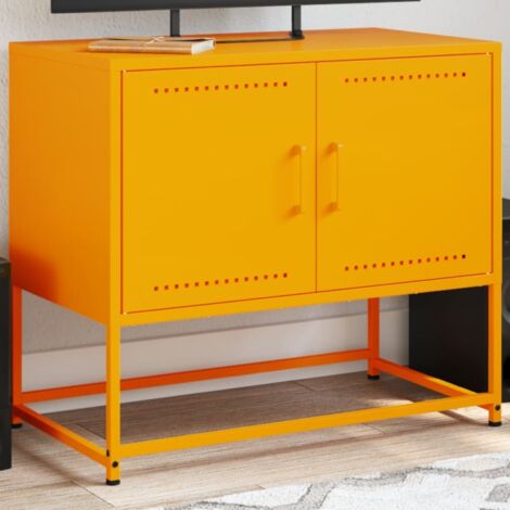 vidaXL Meuble TV jaune moutarde 68,5x39x60,5 cm acier (1/6)