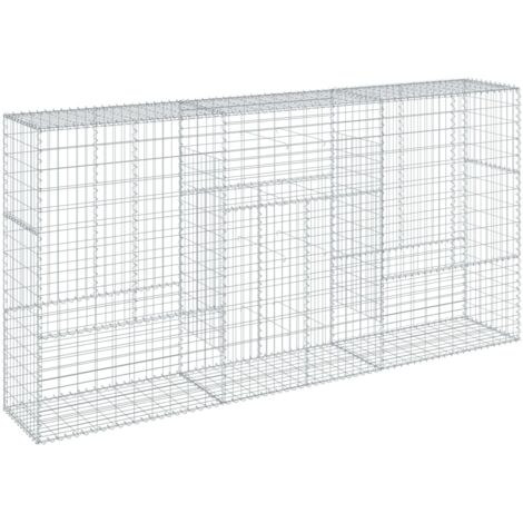 Panier gabion avec couvercle 300x50x150 cm fer galvanisé vidaXL