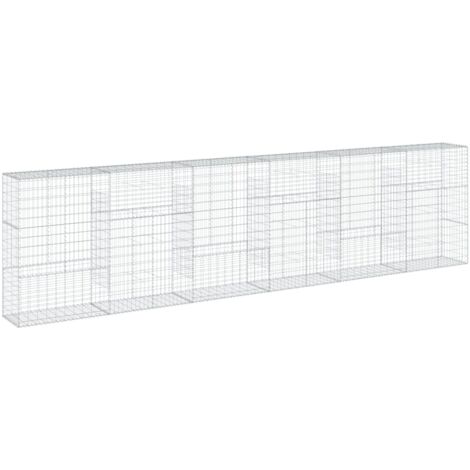 Vidaxl – Panier gabion avec couvercle 600x50x150 cm – Fer galvanisé résistant à la corrosion – Capacité de charge 1800 kg/m³ – Assemblage facile sans outil
