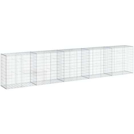 Panier gabion avec couvercle 500x50x100 cm fer galvanisé vidaXL
