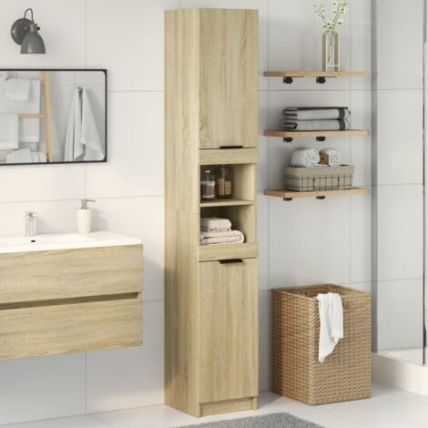 vidaXL Armoire salle de bain chêne sonoma 32x34x188,5 cm