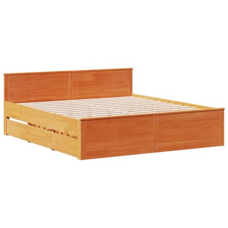 Cadre de lit sans matelas avec tête de lit 200x200 cm bois pin vidaXL (1/5)