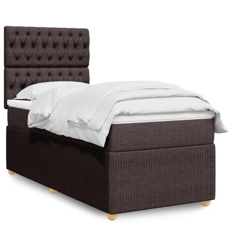 Sommier à lattes de lit avec matelas Marron foncé 90x190 cm vidaXL (1/5)