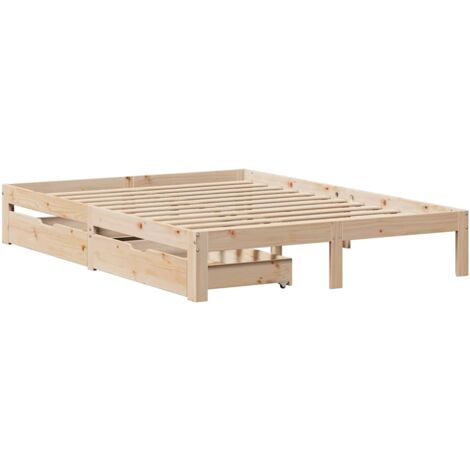 Cadre de lit avec tiroirs sans matelas 140x200 cm vidaXL (1/5)