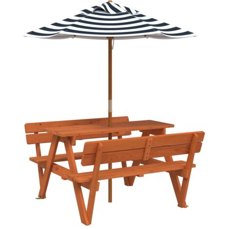 Table de pique-nique pour 4 enfants avec parasol bois de sapin vidaXL