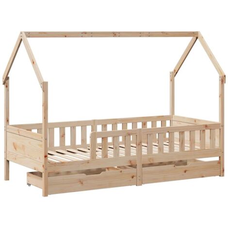 Cadre de lit enfants avec tiroirs sans matelas 90x190 cm bois vidaXL (1/5)