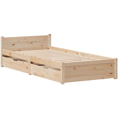 Cadre de lit sans matelas 75x190 cm bois de pin massif vidaXL (1/5)