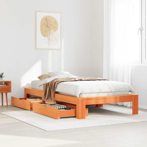 Cadre de lit sans matelas cire marron 75x190 cm bois pin massif vidaXL (1/5)