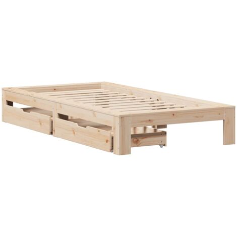 Cadre de lit sans matelas 75x190 cm bois de pin massif vidaXL (1/5)
