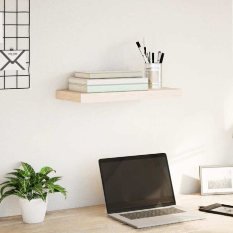 Vidaxl – Étagère murale flottante 50x23,5x4 cm – Bois d'ingénierie avec placage chêne – Capacité 7 kg – Système de montage invisible (1/5)