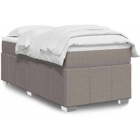 Sommier à lattes de lit avec matelas Taupe 100x200 cm Tissu vidaXL (1/5)