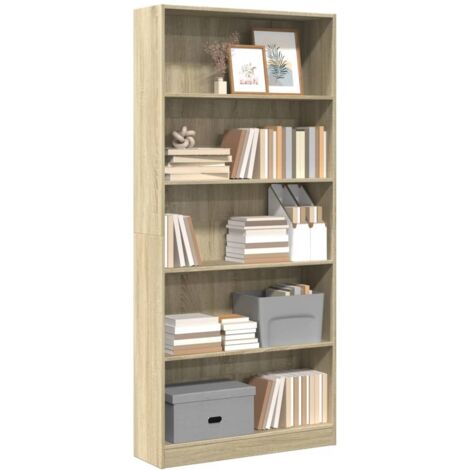 Bibliothèque Chêne Sonoma 80x24x176 cm Bois d'ingénierie vidaXL (1/5)