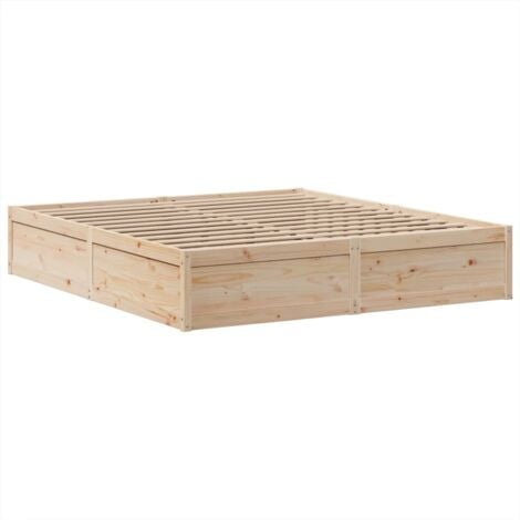 Cadre de lit sans matelas 200x200 cm bois massif de pin vidaXL
