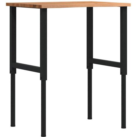 Établi marron clair 80x60x(71,5-98) cm bois de chêne massif vidaXL (1/5)