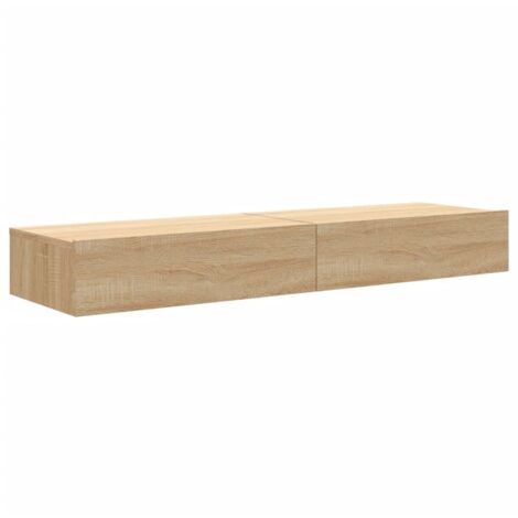 vidaXL Meubles TV avec éclairage LED 2 pcs chêne sonoma 60x35x15,5 cm