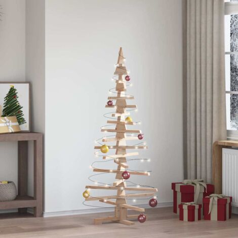 Sapin de Noël en bois pour décoration 150 cm Bois de pin massif vidaXL (1/5)