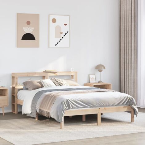 Cadre de lit sans matelas 150x200 cm bois de pin massif vidaXL (1/5)