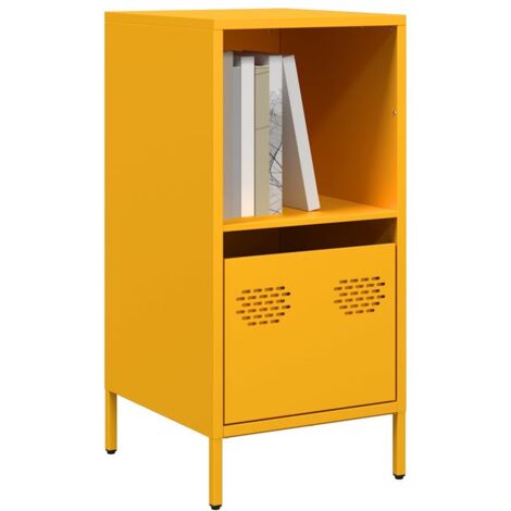vidaXL Buffet jaune moutarde 35x39x73,5 cm acier laminé à froid (1/5)