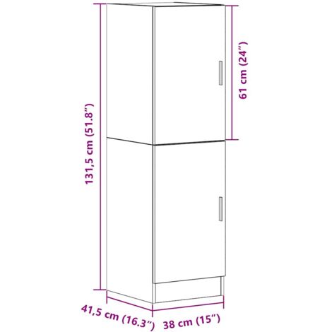 Armoire de cuisine blanc 38x41,5x131,5 cm bois d'ingénierie vidaXL
