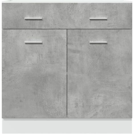 Armoire de plancher à tiroir Gris béton 80x46x81,5 cm Aggloméré vidaXL