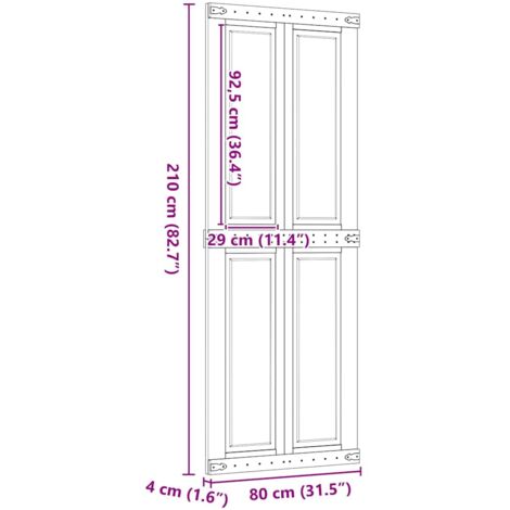Porte de grange CORONA 80x210 cm bois massif de pin vidaXL
