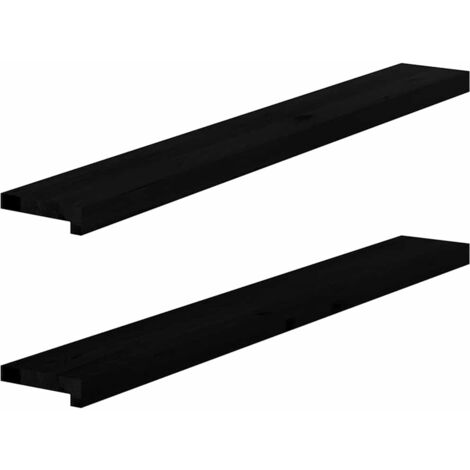 Appuis de fenêtre 2 pcs marron foncé bois de chêne massif vidaXL