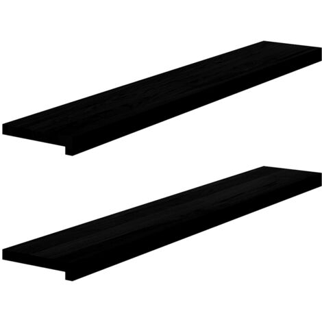 Appuis de fenêtre 2 pcs marron foncé bois de chêne massif vidaXL