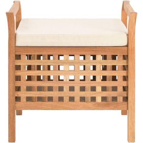 Banc de rangement 49x48x49 cm Bois de noyer massif vidaXL