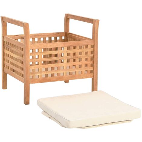Banc de rangement 49x48x49 cm Bois de noyer massif vidaXL