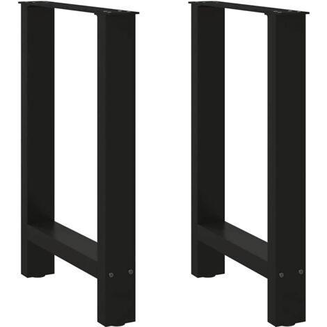 Pieds de table à manger Noir 2 pièces 50 x (72-73) cm Acier vidaXL (1/5)