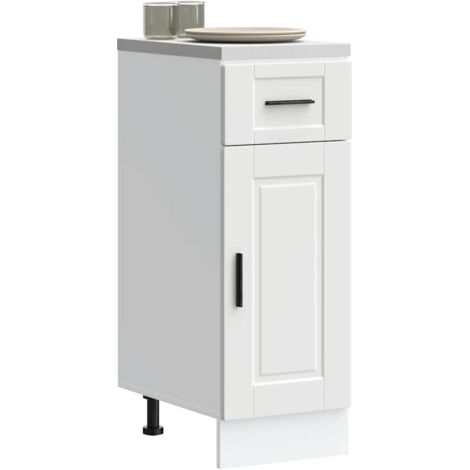 Vidaxl – Armoire de cuisine Porto blanc bois d'ingénierie – Dimensions 30x46x81,5 cm – Avec pieds réglables – Grand espace de rangement