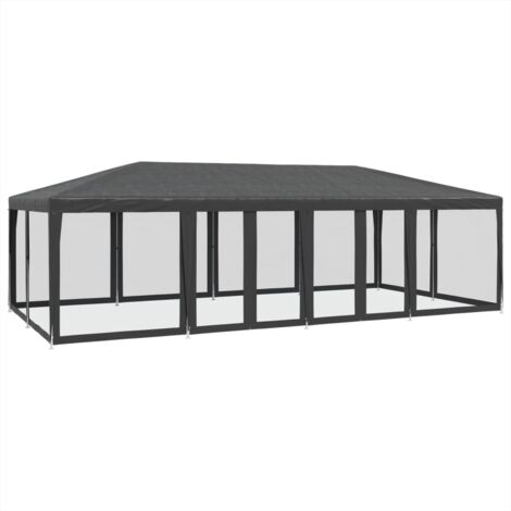 Vidaxl – Tente de fête 8x4 m avec 12 parois latérales en maille – Structure en fer enduit de poudre – Résistante à l'eau et aux UV