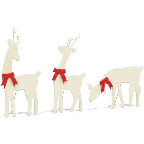 Décoration de Noël renne 3 pcs 90 LED blanc chaud vidaXL