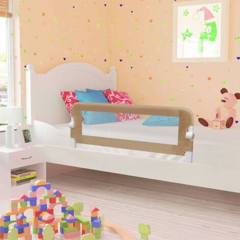 Barrière de lit enfant Taupe 102x42 cm Polyester vidaXL