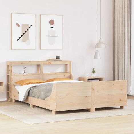 Cadre de lit sans matelas 150x200 cm bois de pin massif vidaXL (1/5)