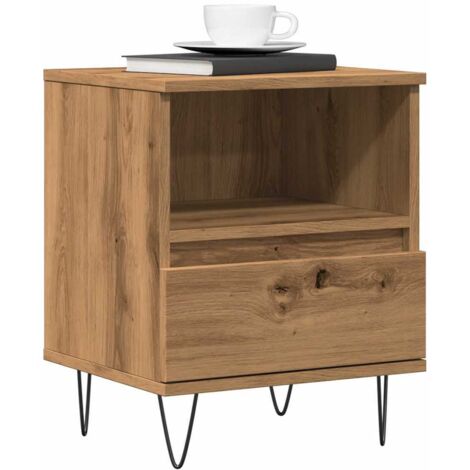 Table de chevet chêne artisanal 40x35x50 cm bois d’ingénierie vidaXL (1/5)