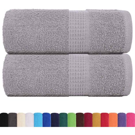 Serviettes de toilette 2 pièces FROGN Gris 30 x 30 cm 100 % coton vidaXL
