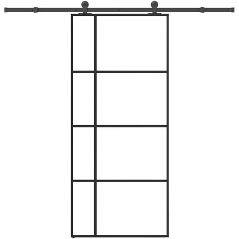 vidaXL Porte coulissante avec kit de quincaillerie 90x205 cm Verre ESG