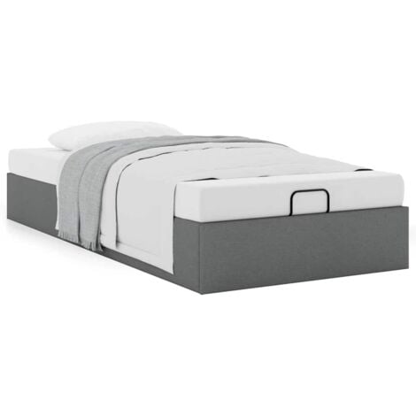 Cadre de lit ottoman sans matelas gris foncé 90x190 cm tissu vidaXL