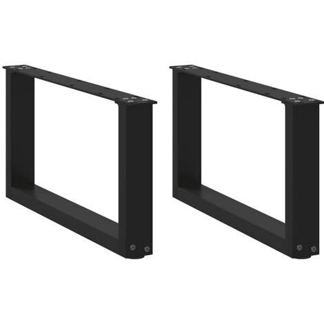 Vidaxl – Pieds de table basse en acier thermolaqué noir – Forme en U – Lot de 2 – Dimensions 70x(30-31) cm – Montage facile avec vis fournies - NOIR 70 X