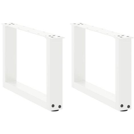 Vidaxl – Pieds de table basse en acier thermolaqué – Forme U – Lot de 2 – Dimensions 50x(30-31) cm – Stabilité sur sols irréguliers