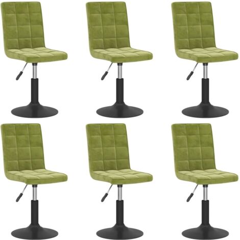 Chaises pivotantes à manger lot de 6 vert clair velours vidaXL (1/5)