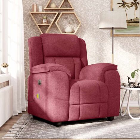 vidaXL Fauteuil de massage inclinable Rouge bordeaux Tissu