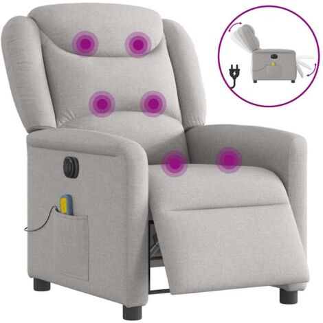Fauteuil de massage inclinable électrique gris nuage tissu vidaXL (1/5)