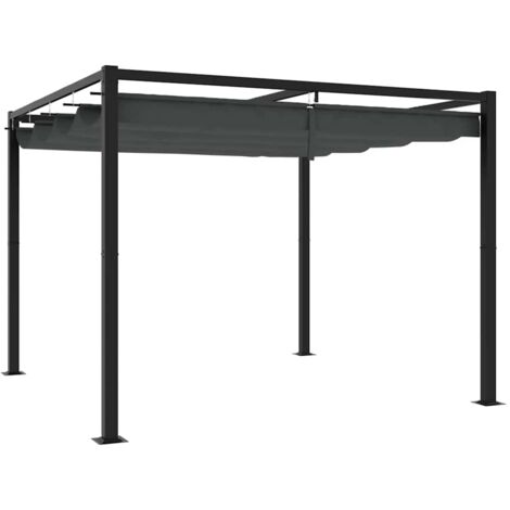Tonnelle de jardin avec toit rétractable anthracite 3x3 m acier vidaXL (1/5)